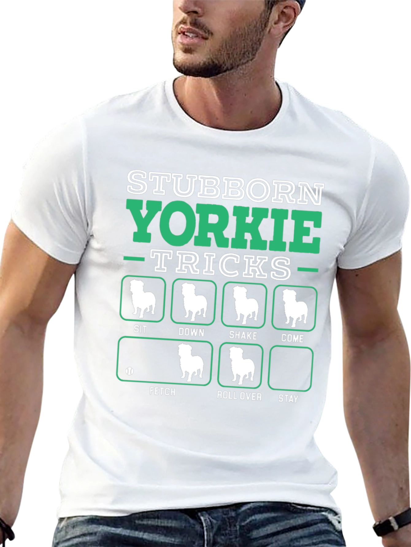 Stubborn Yorkie Tricks T-Shirt – Funny Dog Lover Graphic Tee Gift