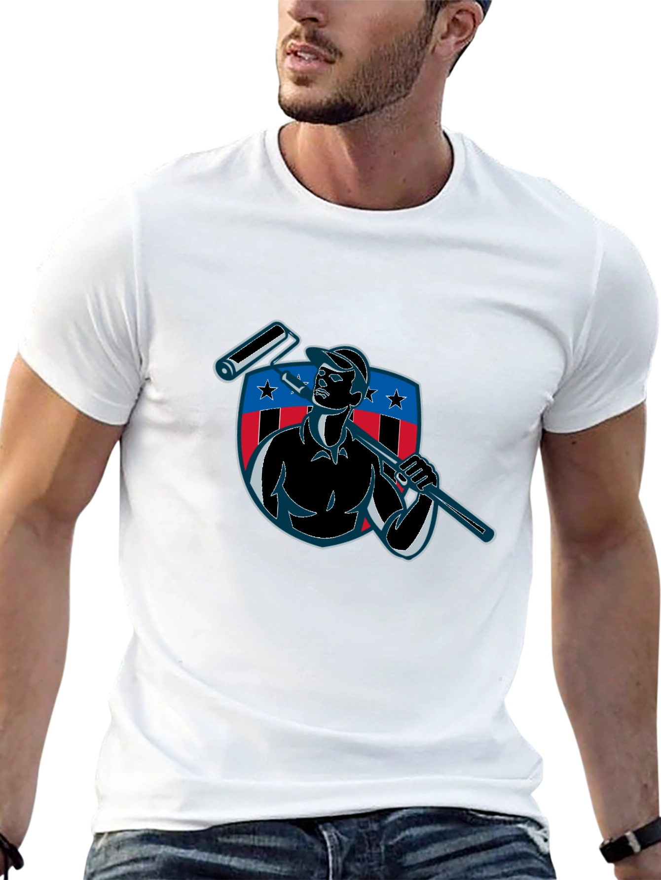 Patriotic Painter Graphic Tee - USA Pride