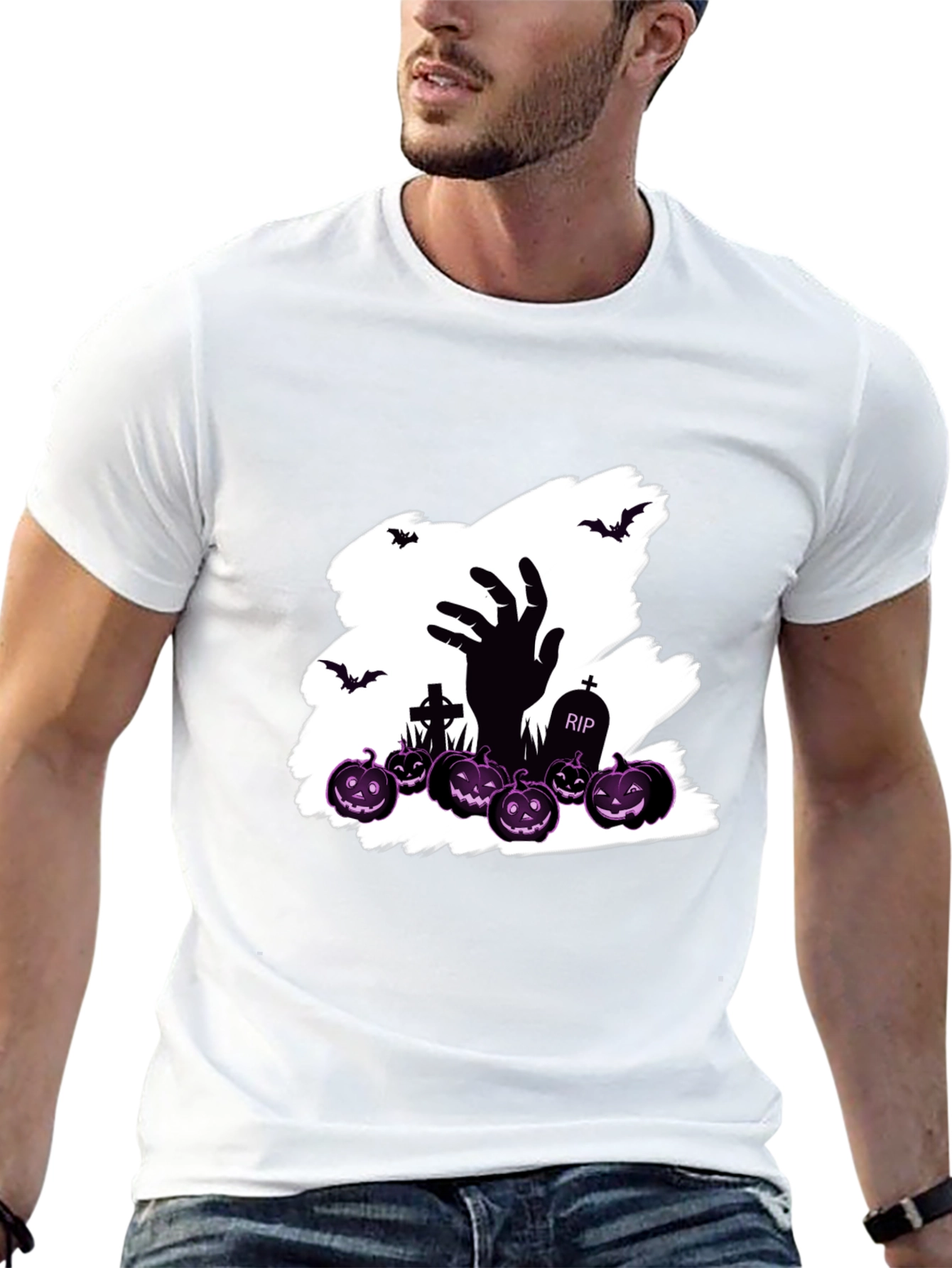 Halloween Zombie Hand Pumpkin T-Shirt