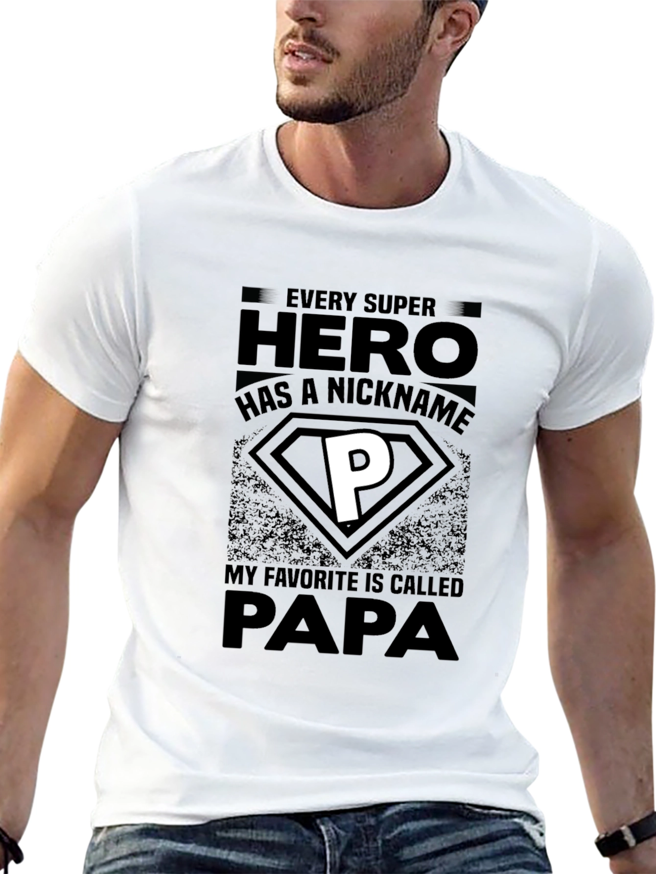 Super Hero Papa T-Shirt - Fathers Day Gift