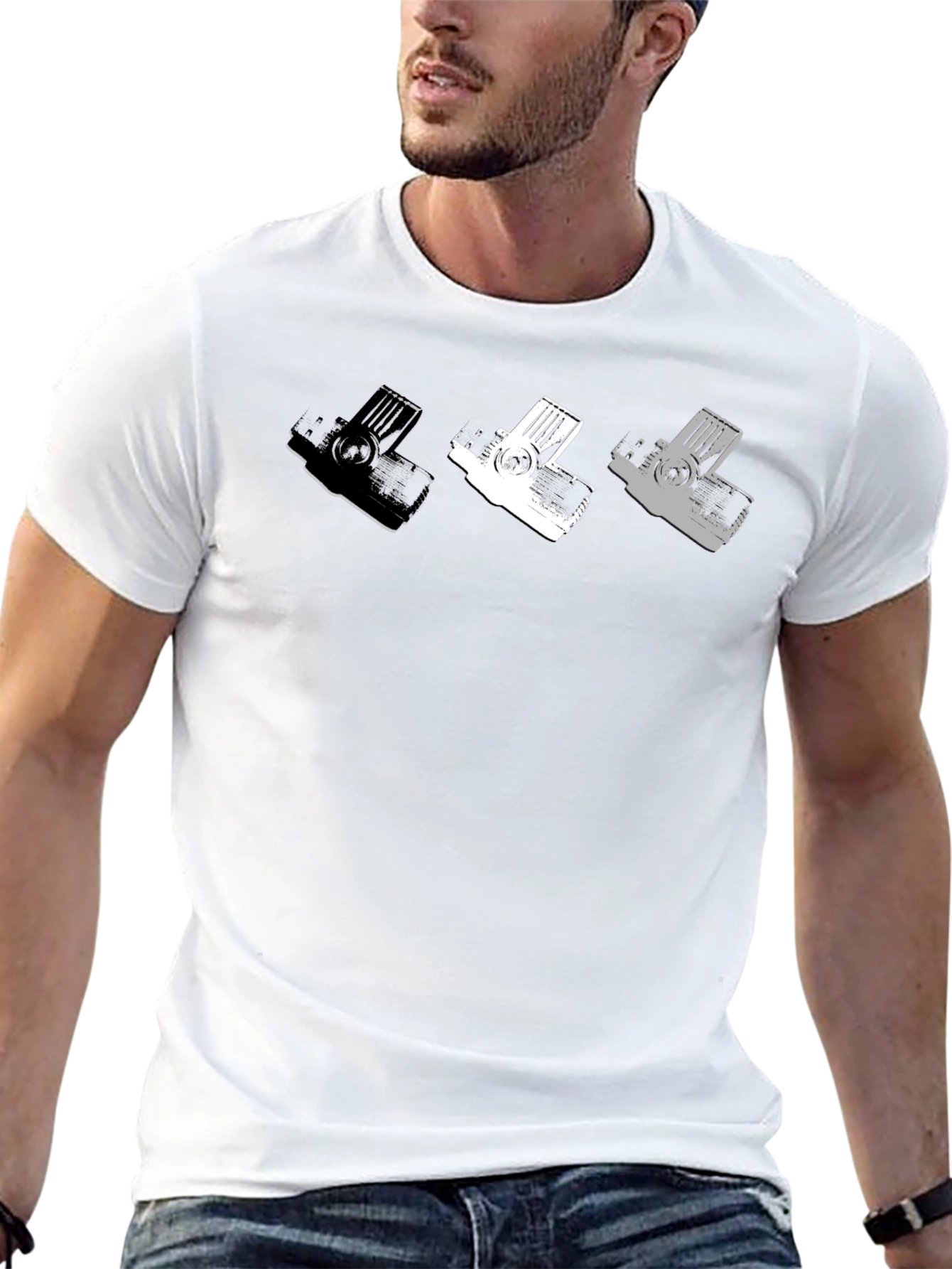 Retro Camera T-Shirt - Mens Black Graphic Tee