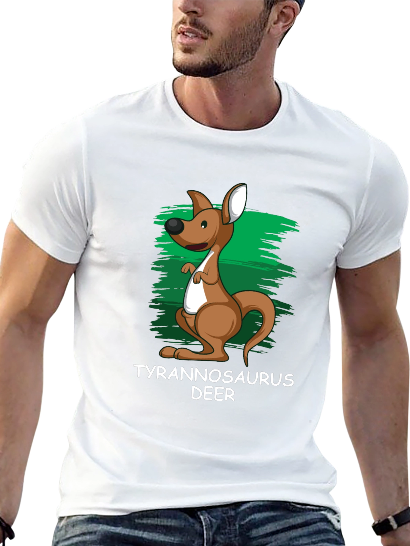 Tyrannosaurus Deer T-Shirt Funny Kangaroo Design