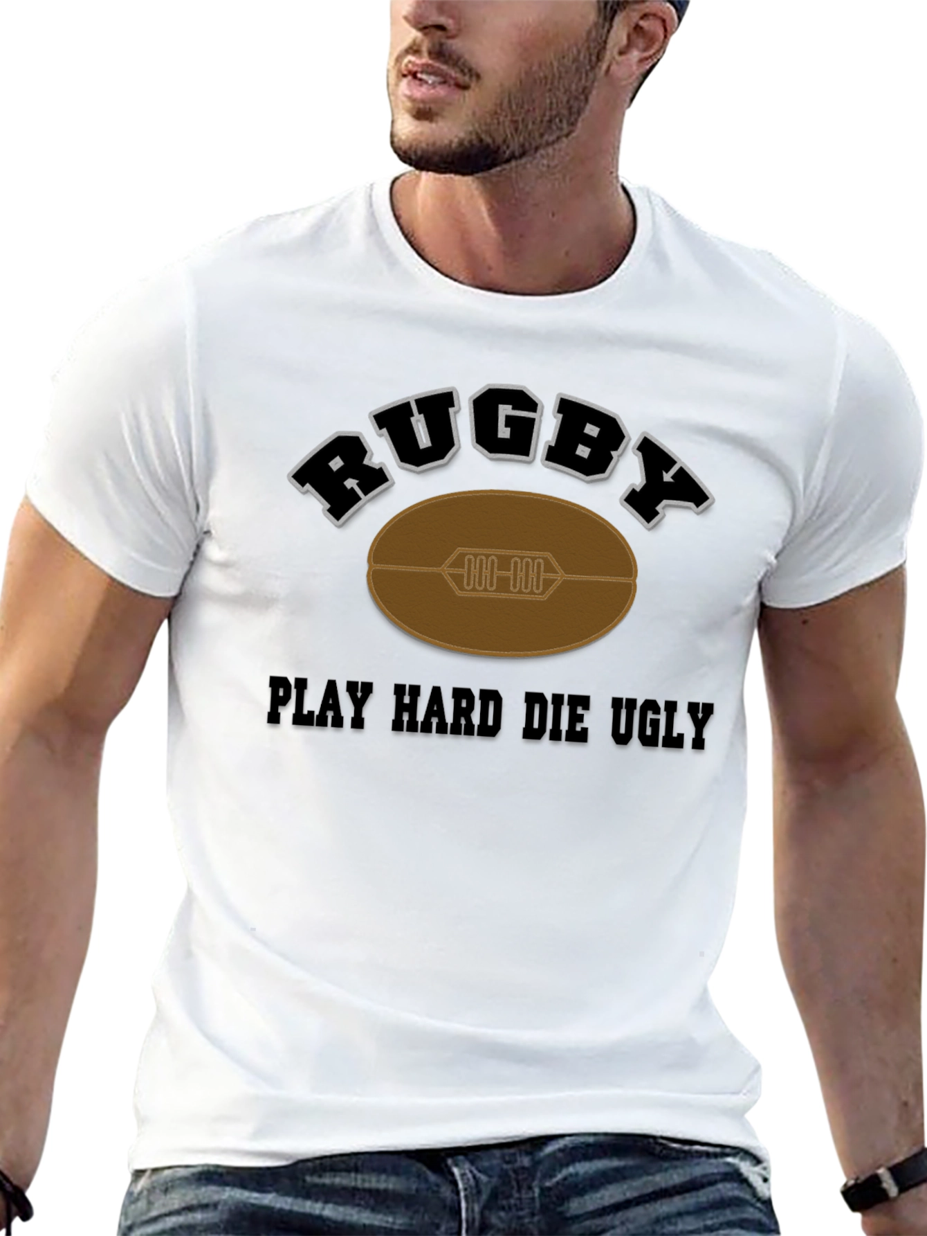 Rugby Play Hard Die Ugly Graphic T-Shirt