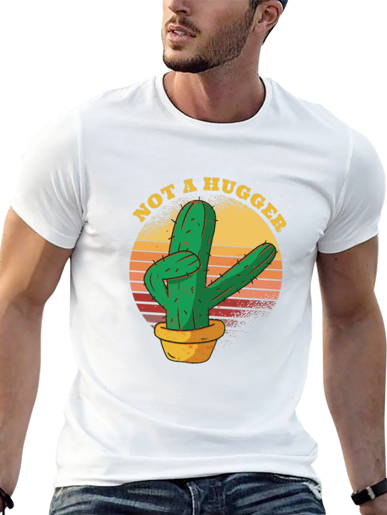 Not A Hugger Cactus T-Shirt - Graphic Tee