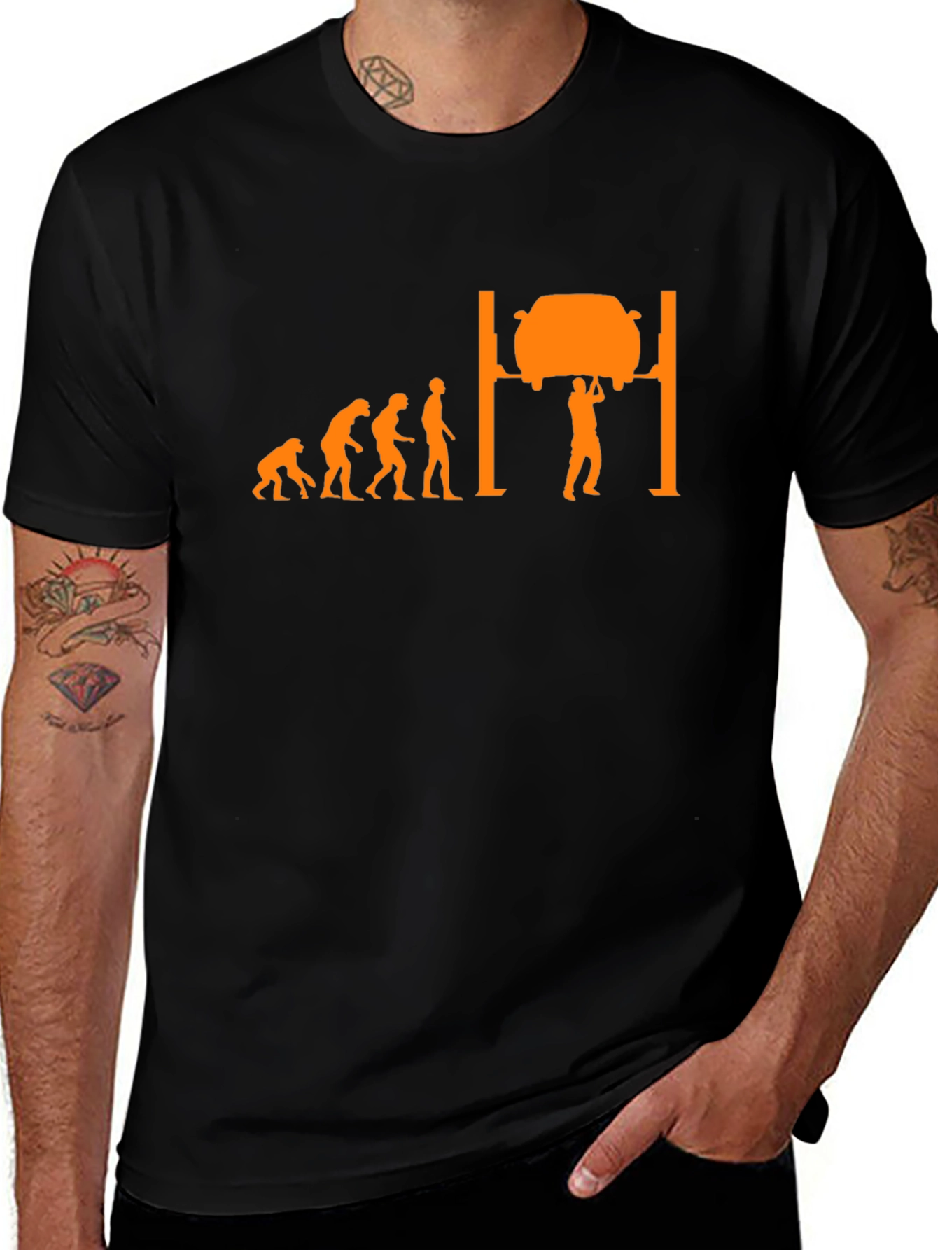 Mechanic Evolution Black Graphic Tee