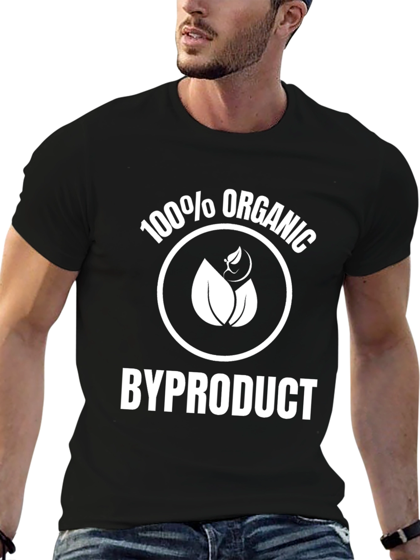 100% Organic Byproduct Mens Black T-Shirt