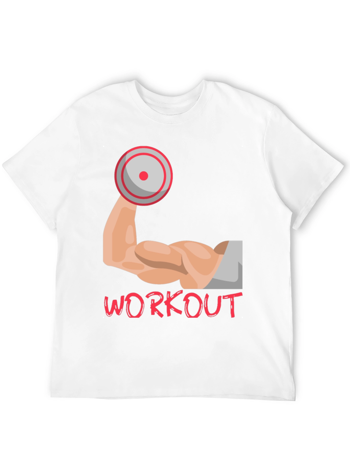 Workout Graphic Tee - Muscle Arm Dumbbell Design