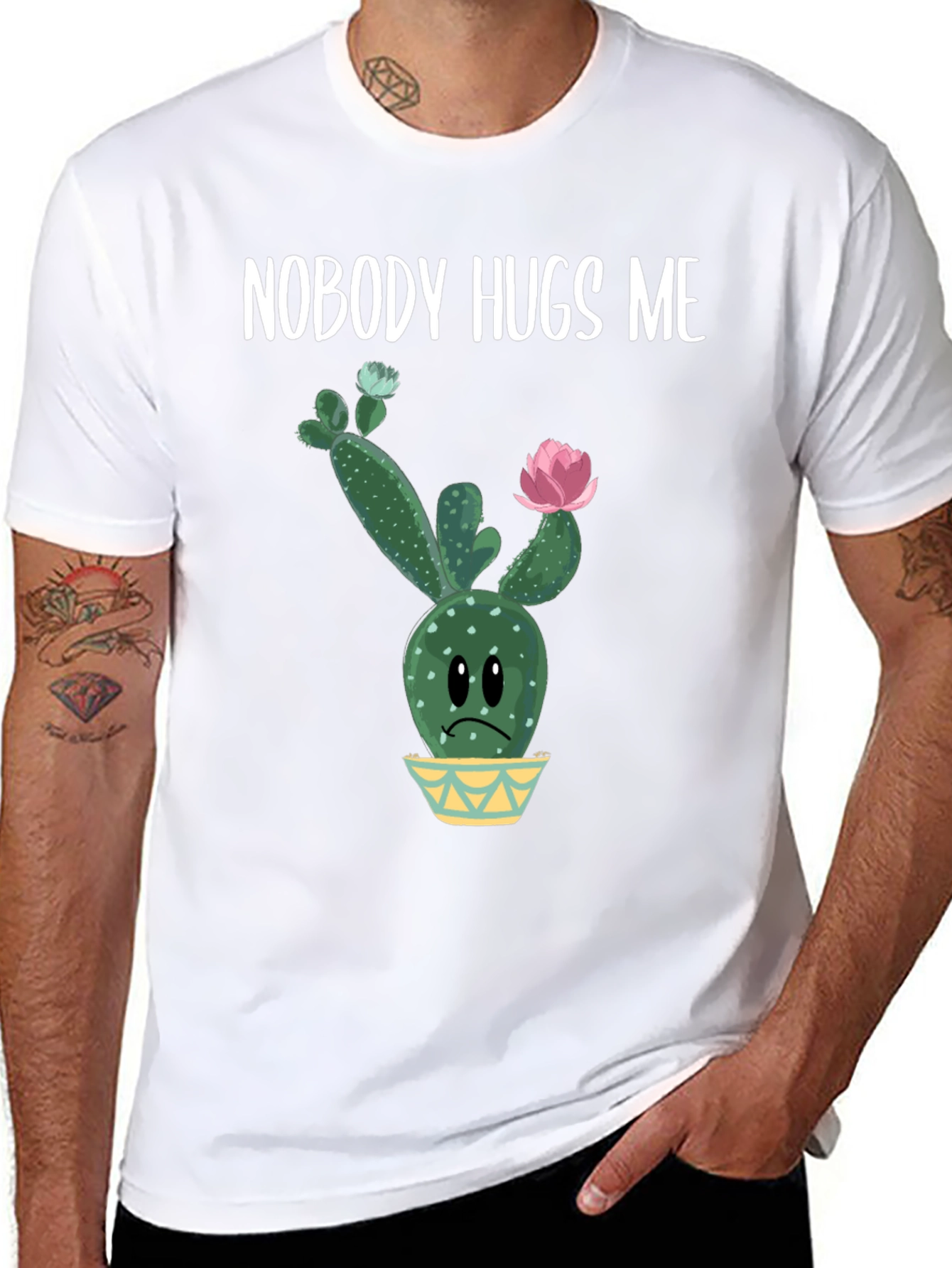 Nobody Hugs Me Cactus Graphic Tee - Unisex