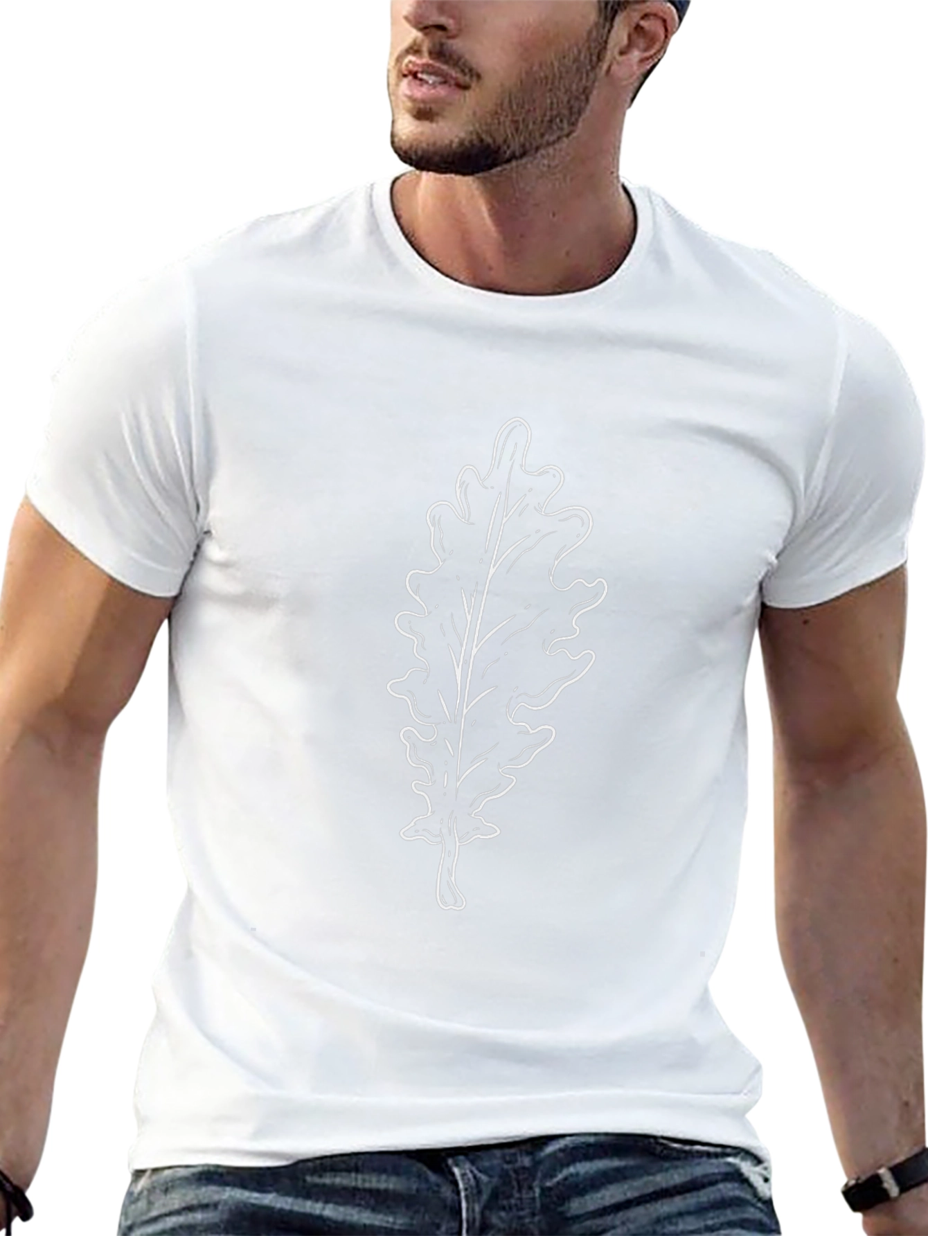 Leaf Graphic T-Shirt - Casual Black Tee