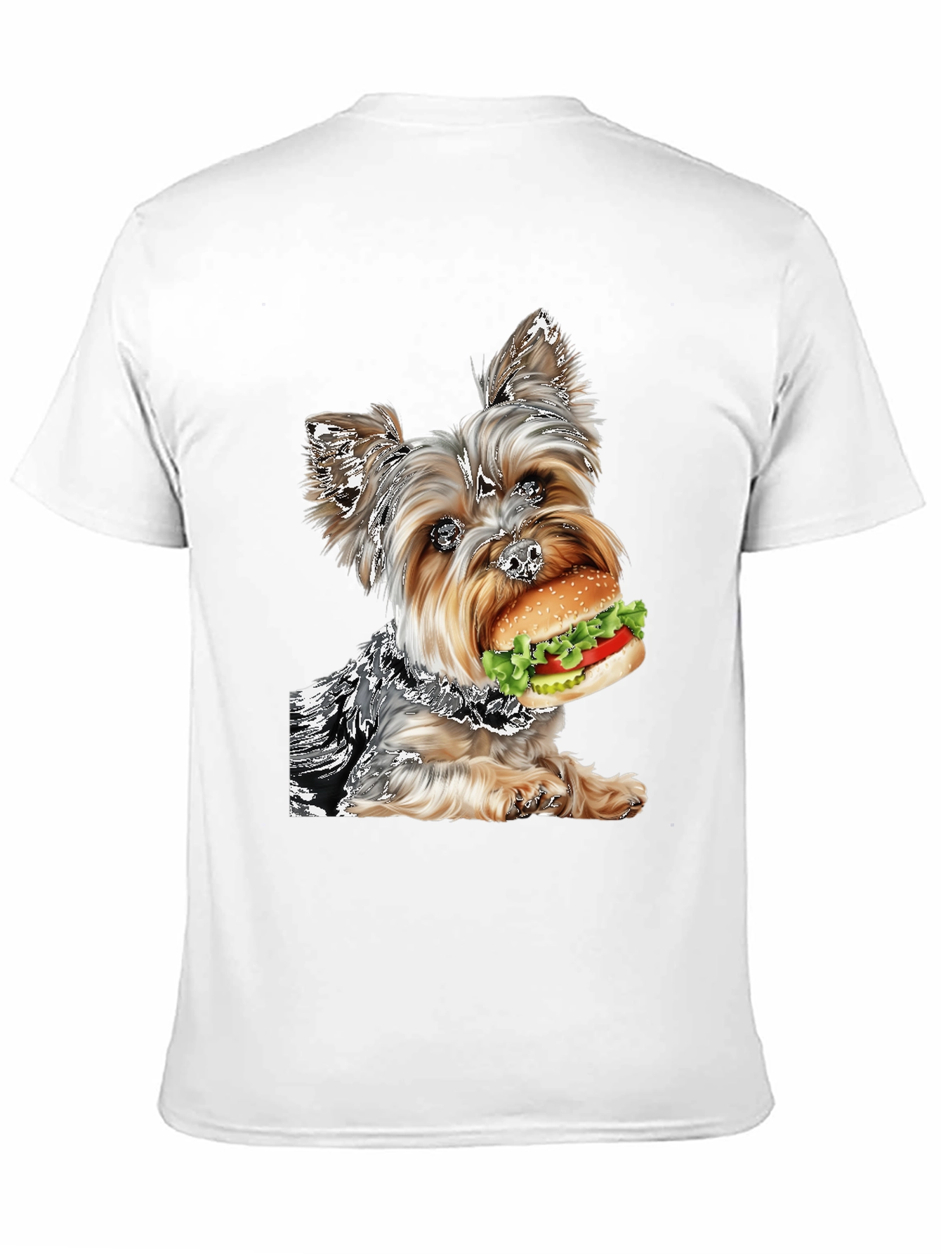 Yorkie Dog Burger T-Shirt Funny Pet Lover Tee