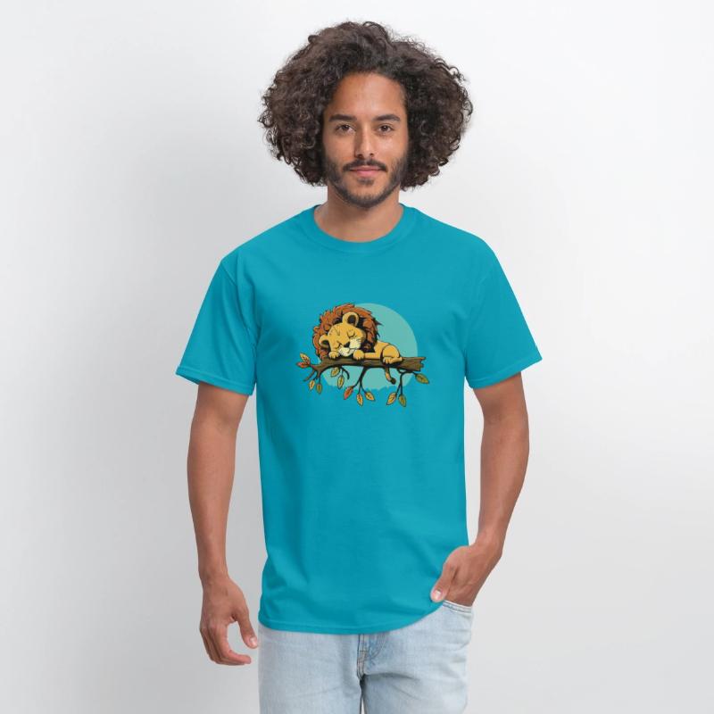 lion sleeping on branch sleep shirt animal baby