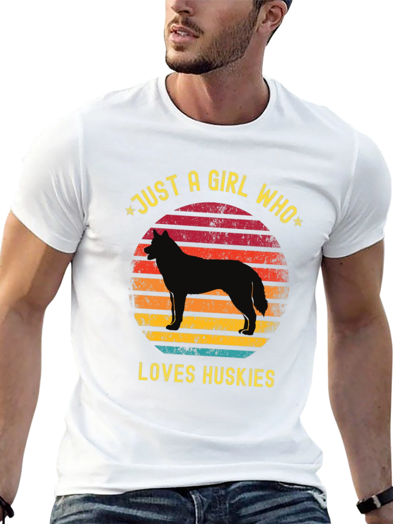 Just a Girl Who Loves Huskies T-Shirt