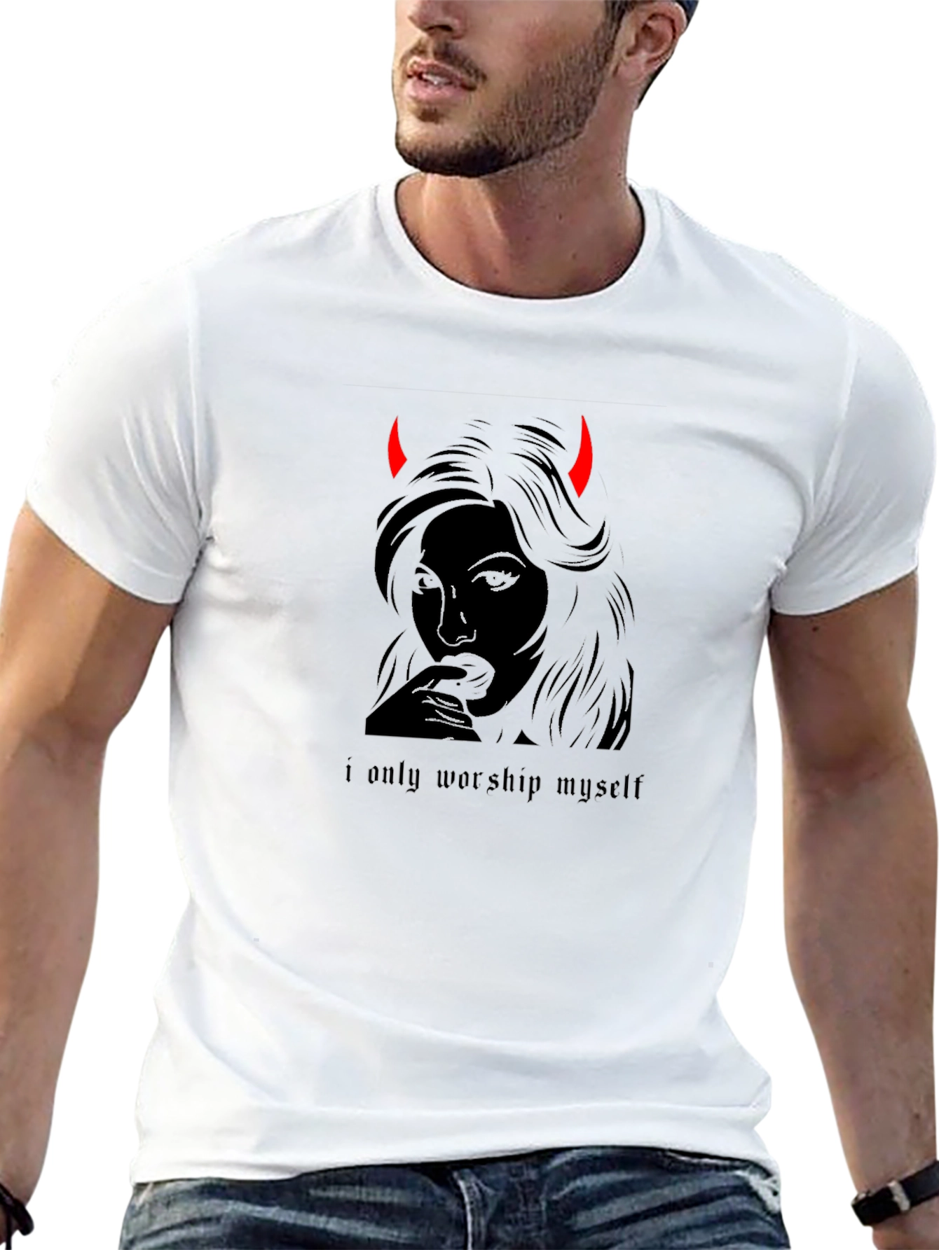Edgy Devil Woman Graphic Tee - Worship Yourself