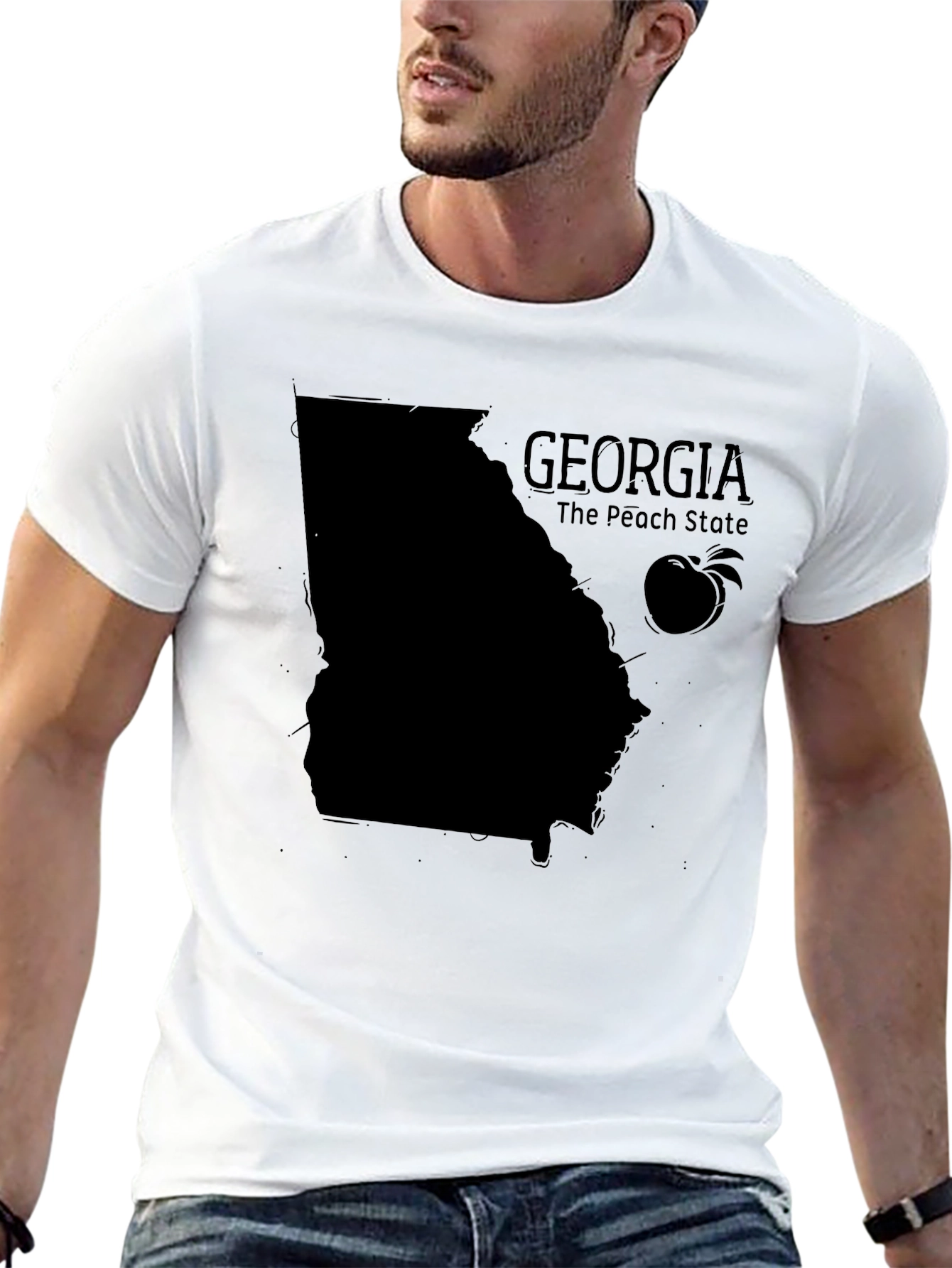 Georgia Peach State Black T-Shirt