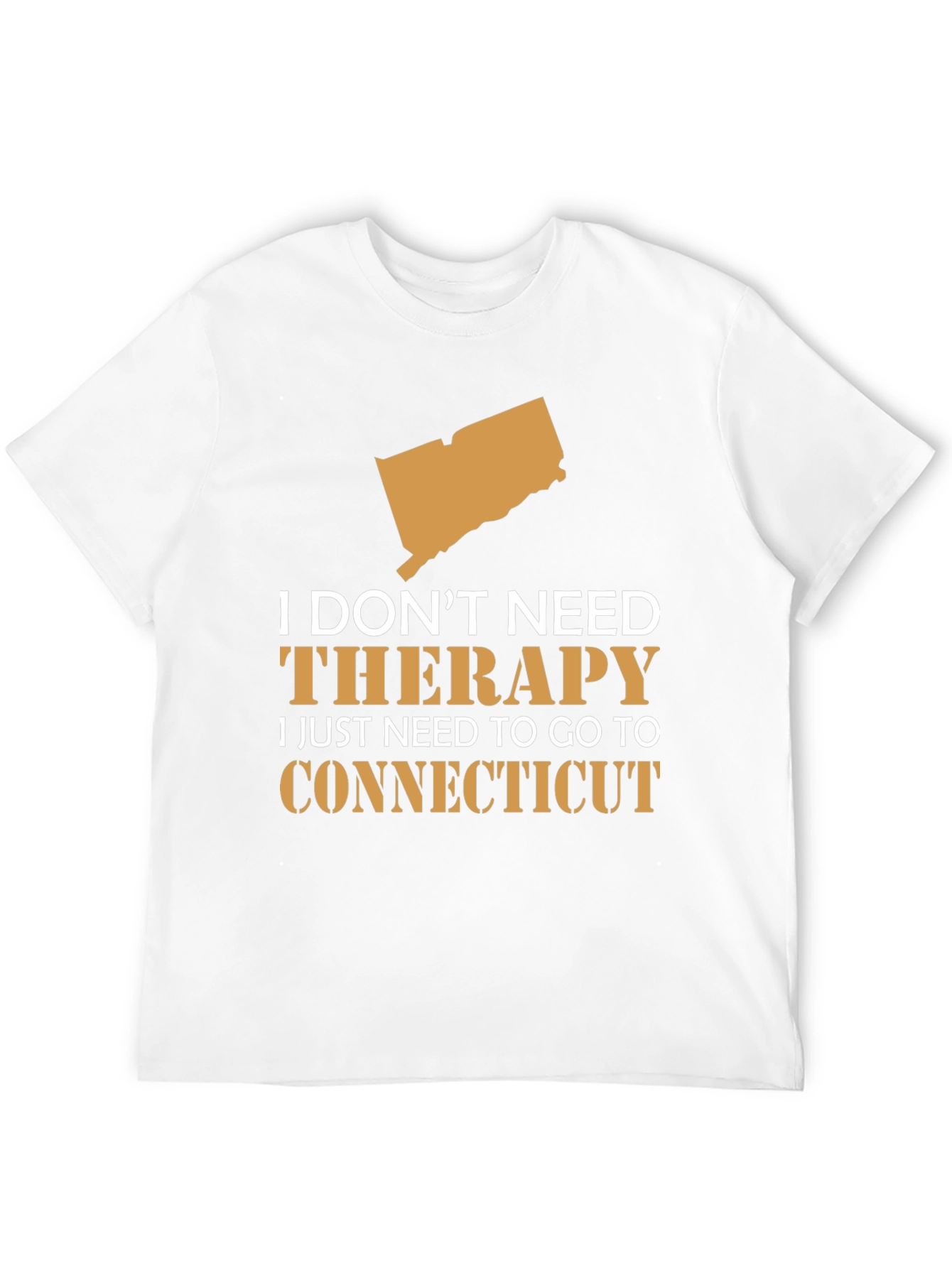Connecticut State Map T-Shirt Therapy Funny Graphic Tee