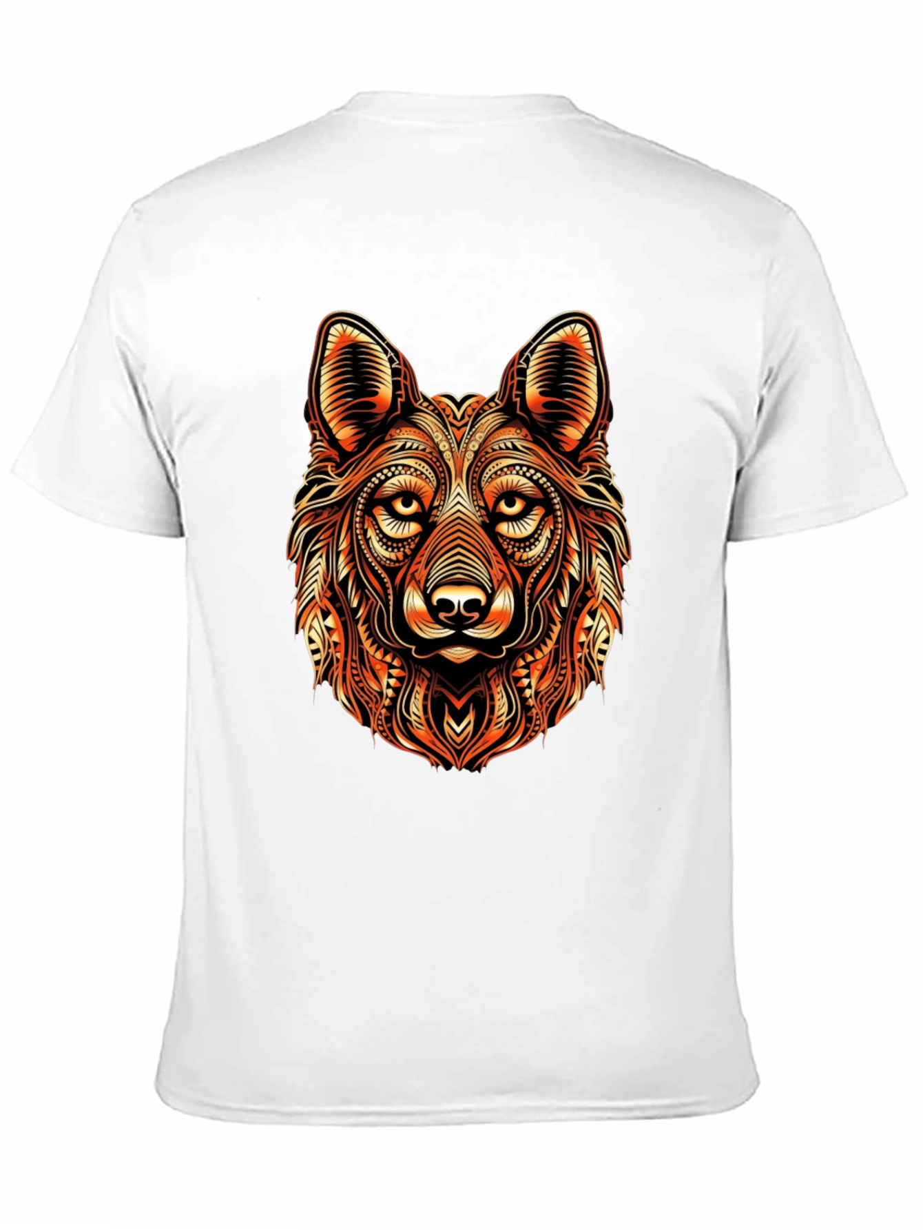 Wolf Head Graphic Print Black T-Shirt