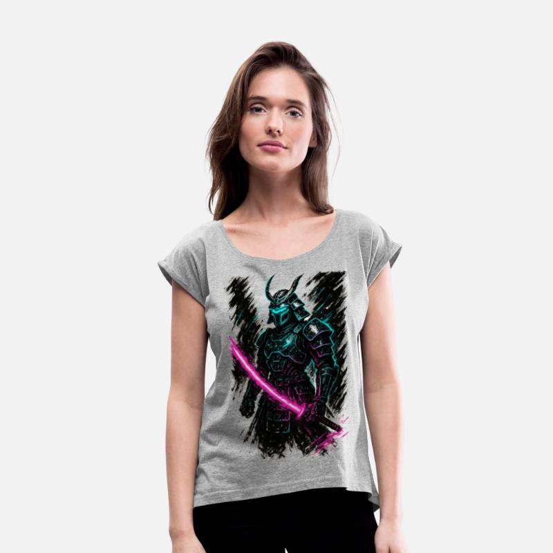 Neon Samurai Warrior Illustration