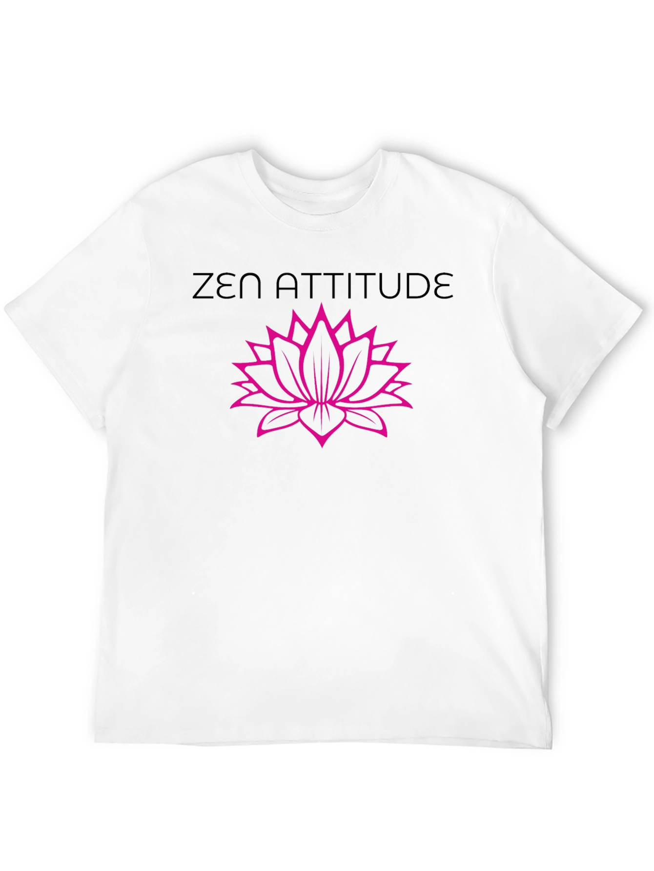 Zen Attitude Lotus Flower Black Graphic T-Shirt