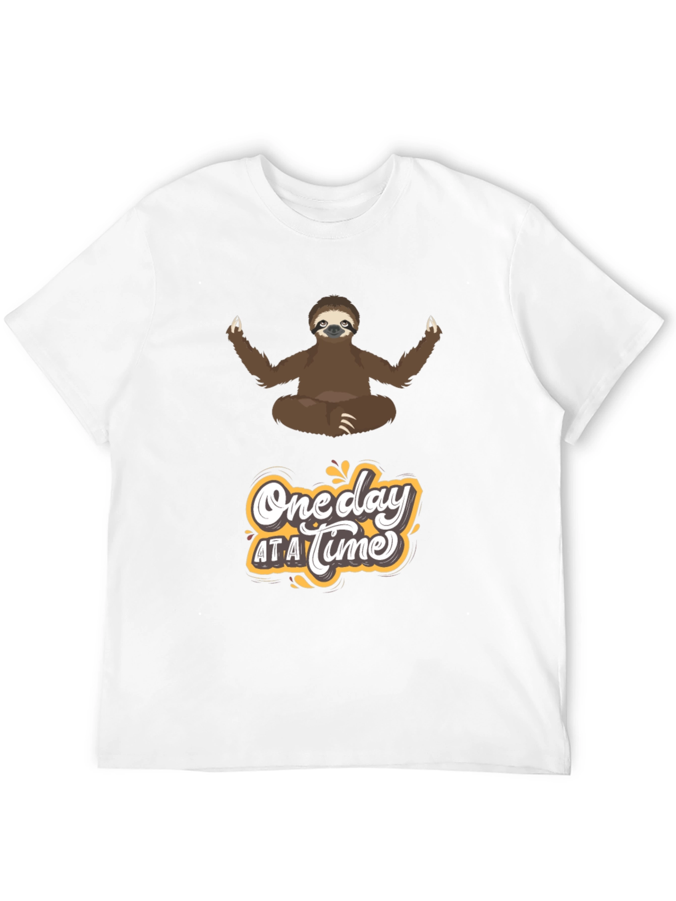 Meditating Sloth T-Shirt - One Day at a Time