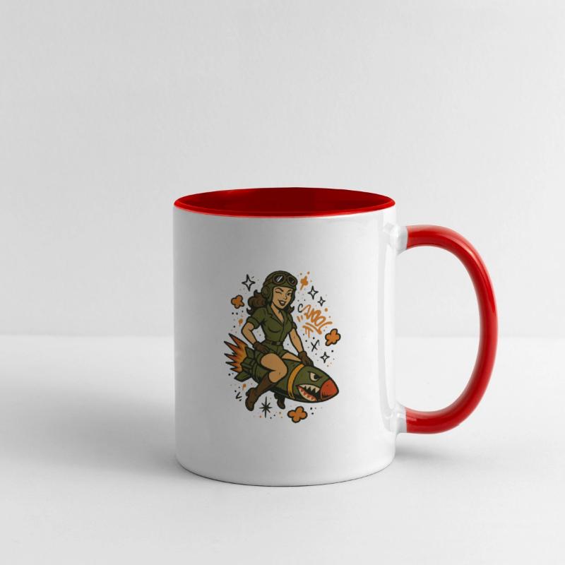 Pin-Up Pilot on Missile | Vintage Graffiti Art