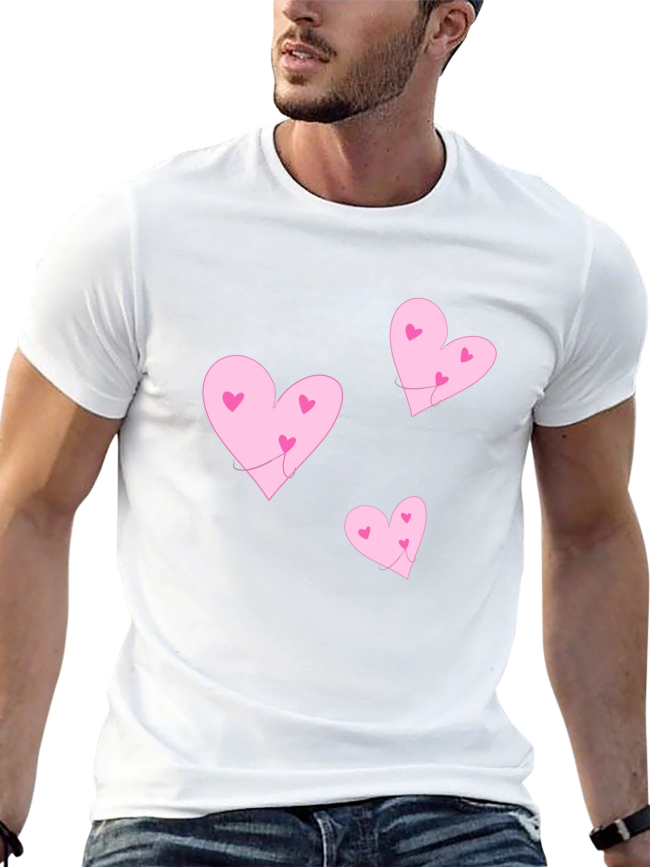 Hearts T-Shirt - Black Crew Neck