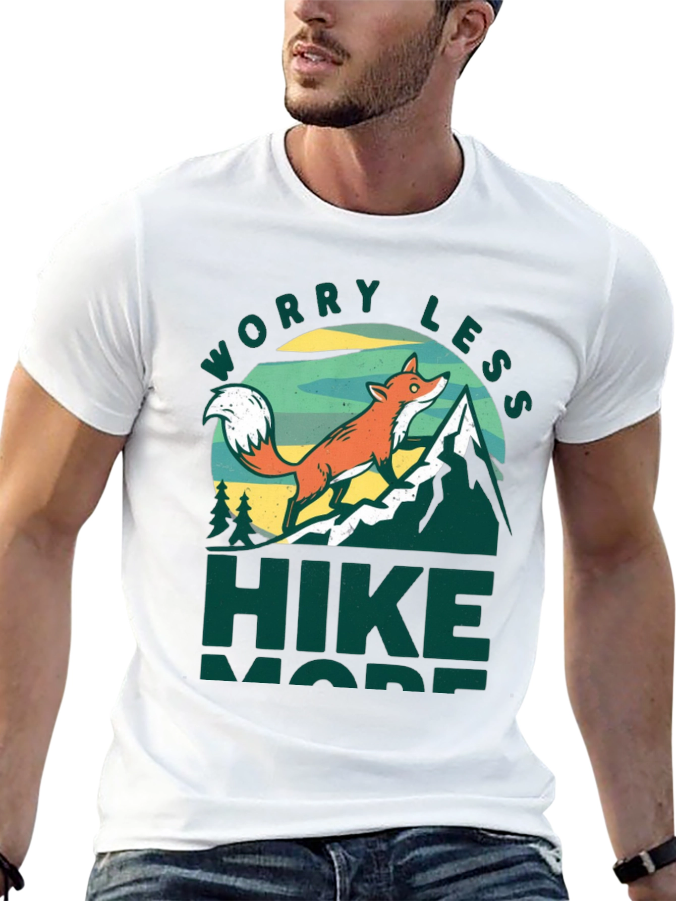 Worry Less Hike More Fox Graphic T-Shirt