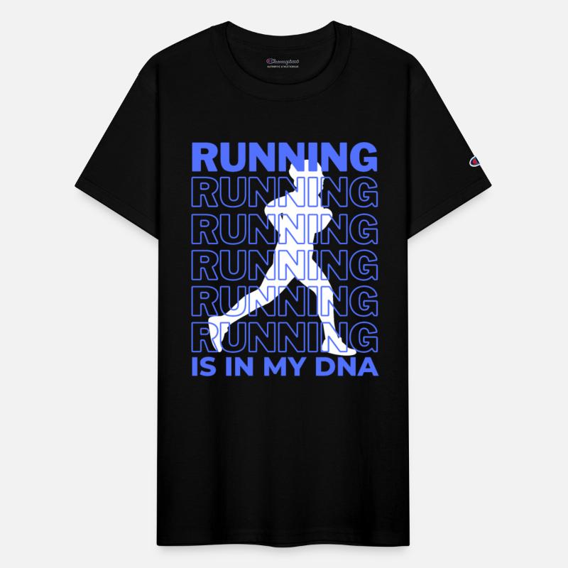 running is in my dna run repeating blue runner