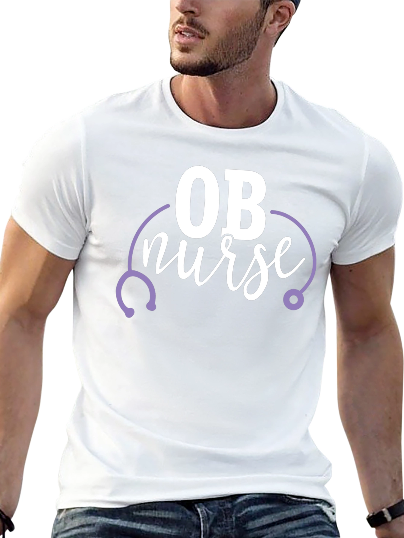 OB Nurse Graphic T-Shirt - Black Crew Neck