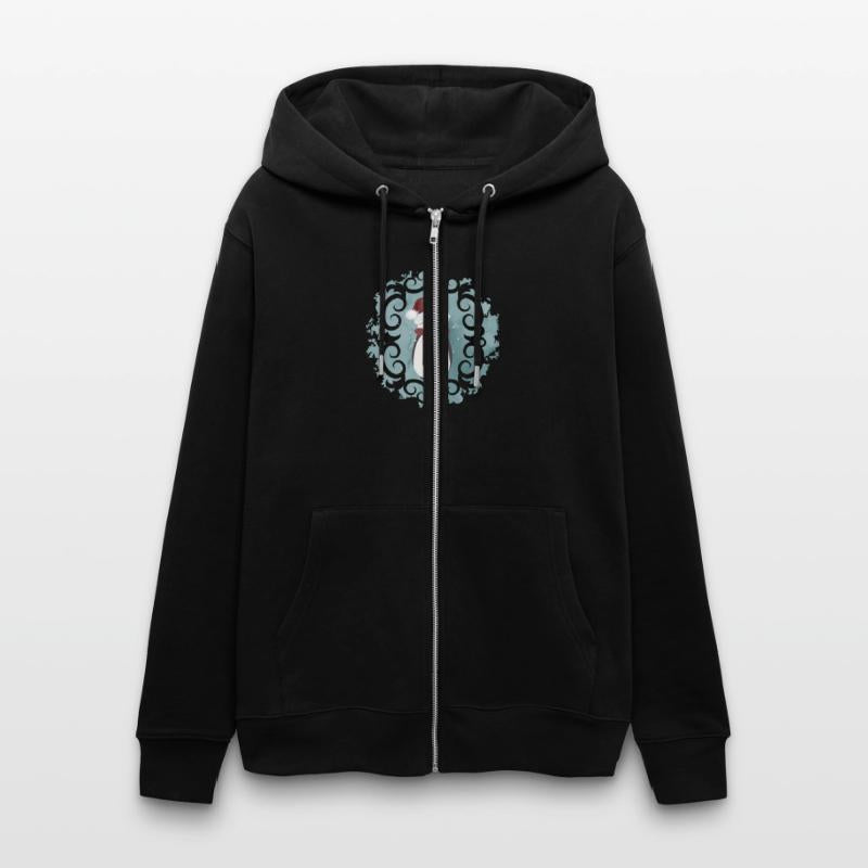 Snowman in Santa Claus look in winter