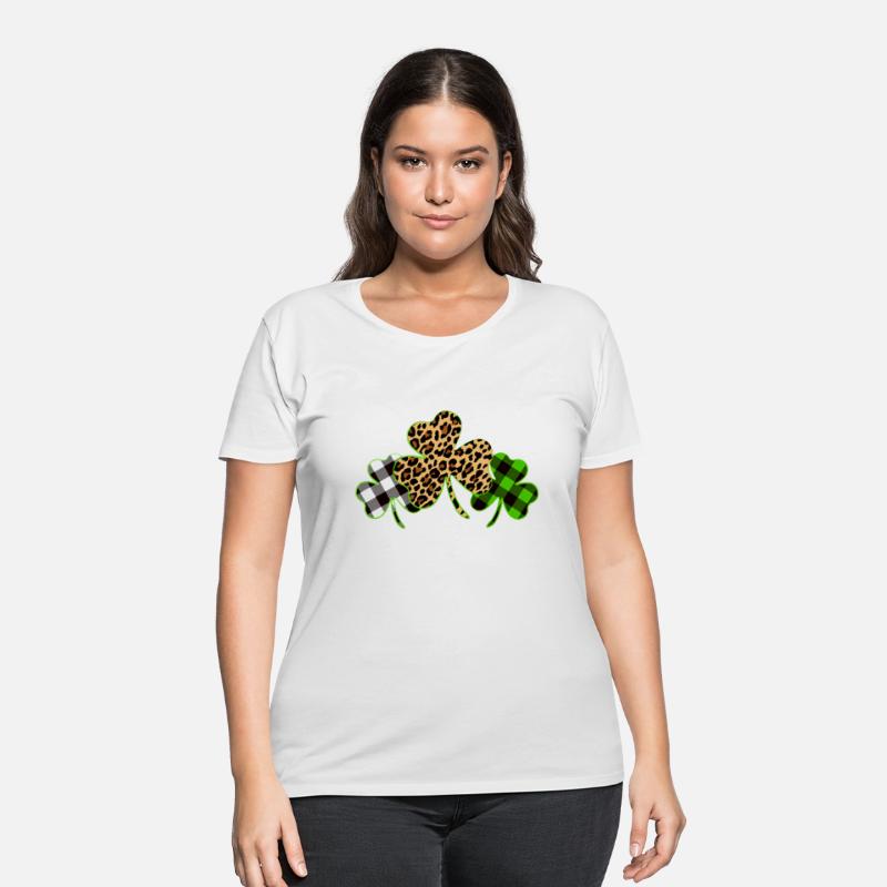 St Patricks Day Leopard Print Plaid Shamrock
