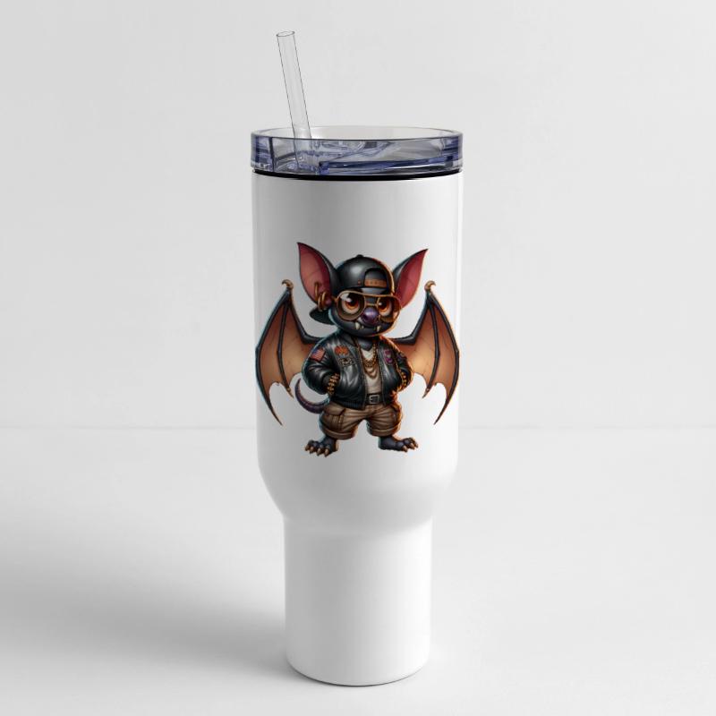 Streetstyle Bat with Chains, Cap and Leather Jacke