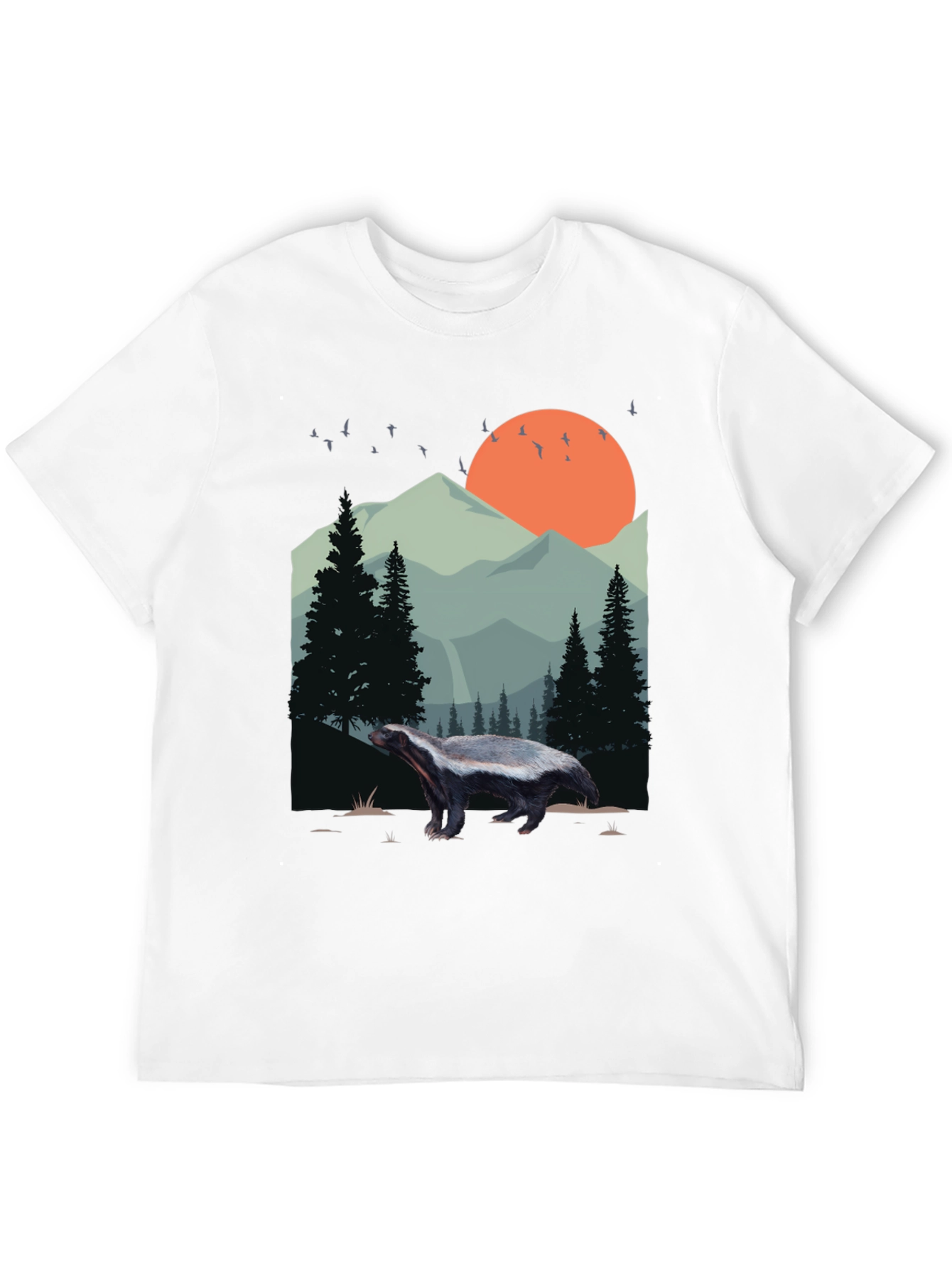 Wildlife Badger Graphic Tee - Nature Lover Shirt