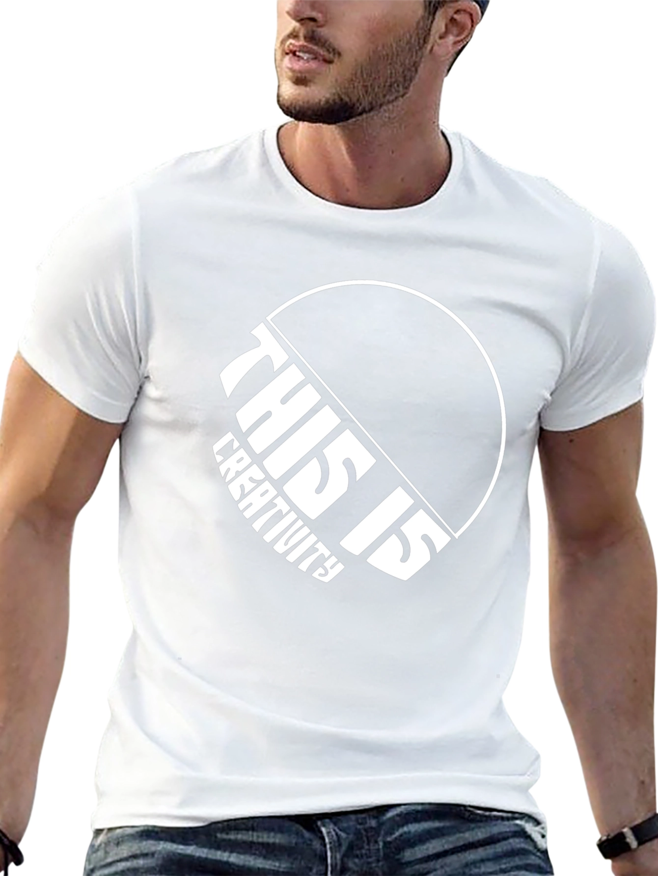 Creative Design Graphic Tee - Black