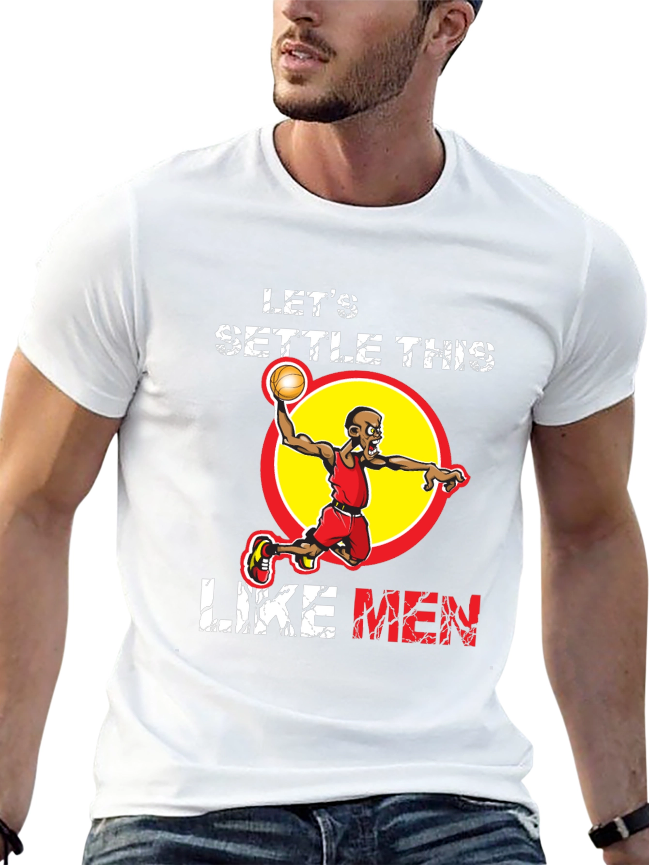 Lets Settle This Like Men Basketball Graphic T-Shirt