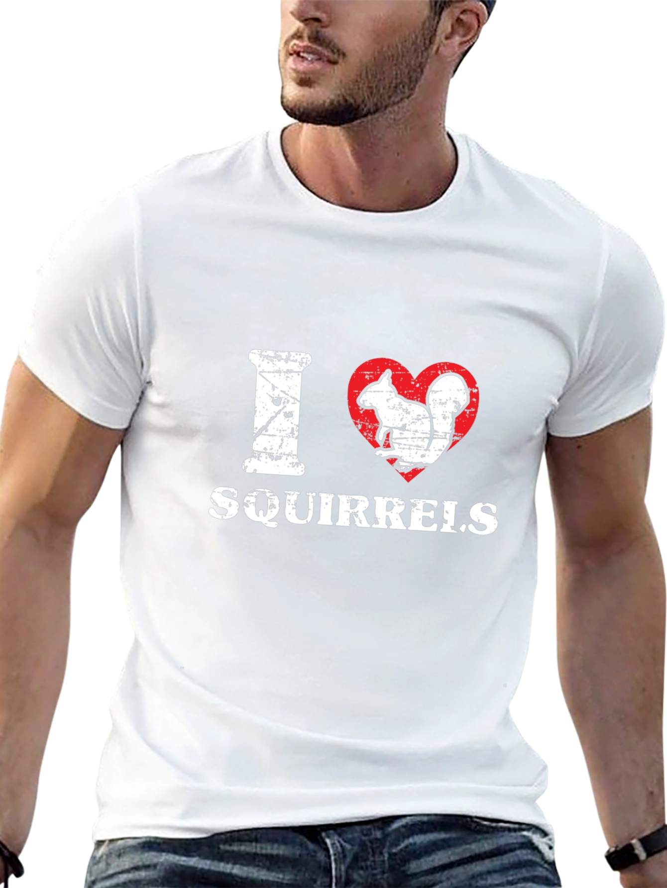 I Heart Squirrels Black Graphic T-Shirt