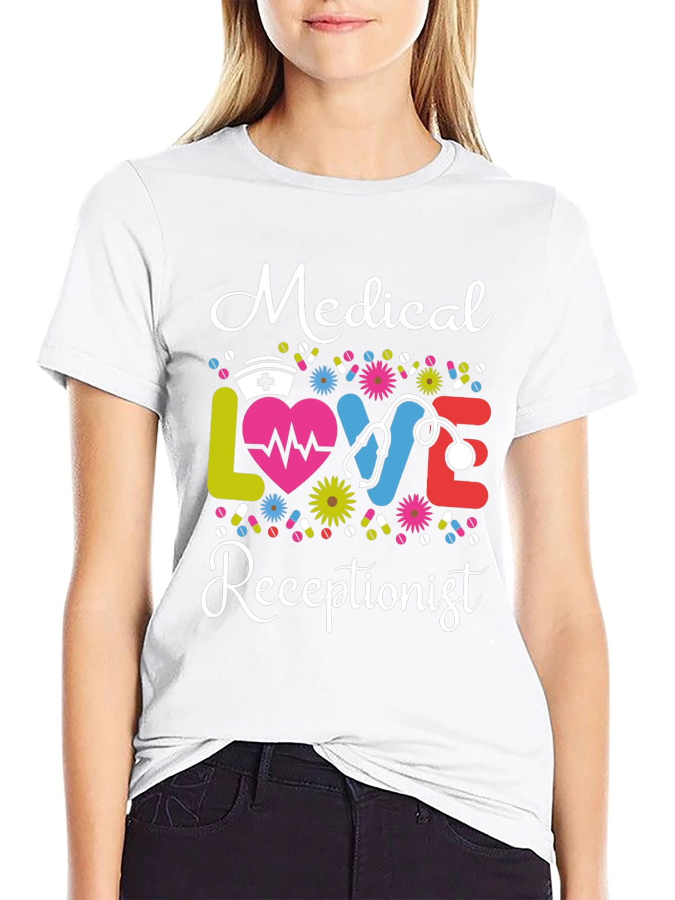 Medical Receptionist Love Graphic T-Shirt