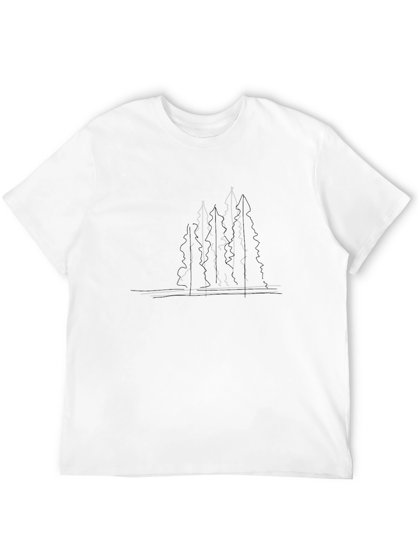 Minimalist Trees Graphic Black T-Shirt