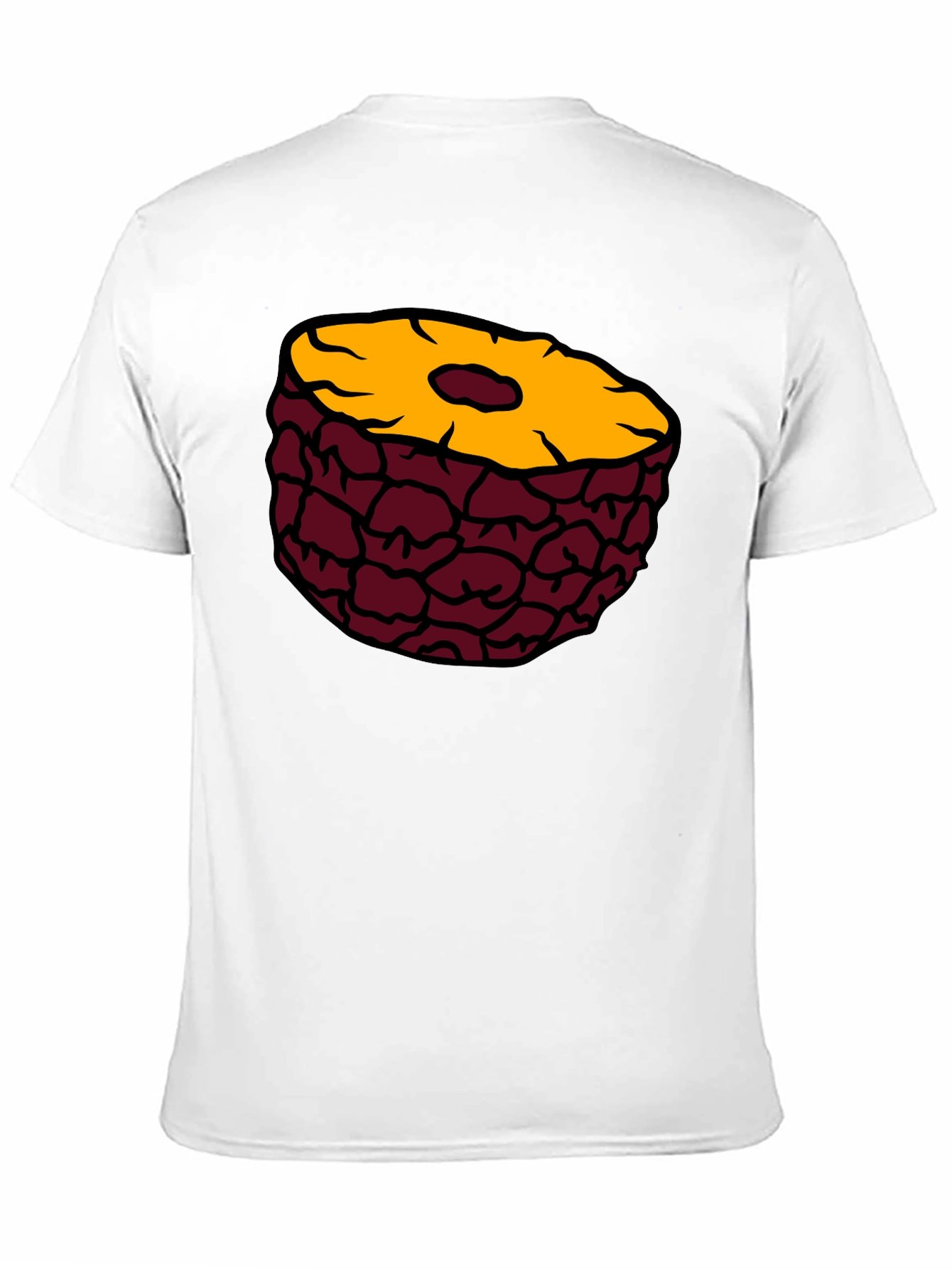 Pineapple Slice Graphic Tee - Casual Black T-Shirt