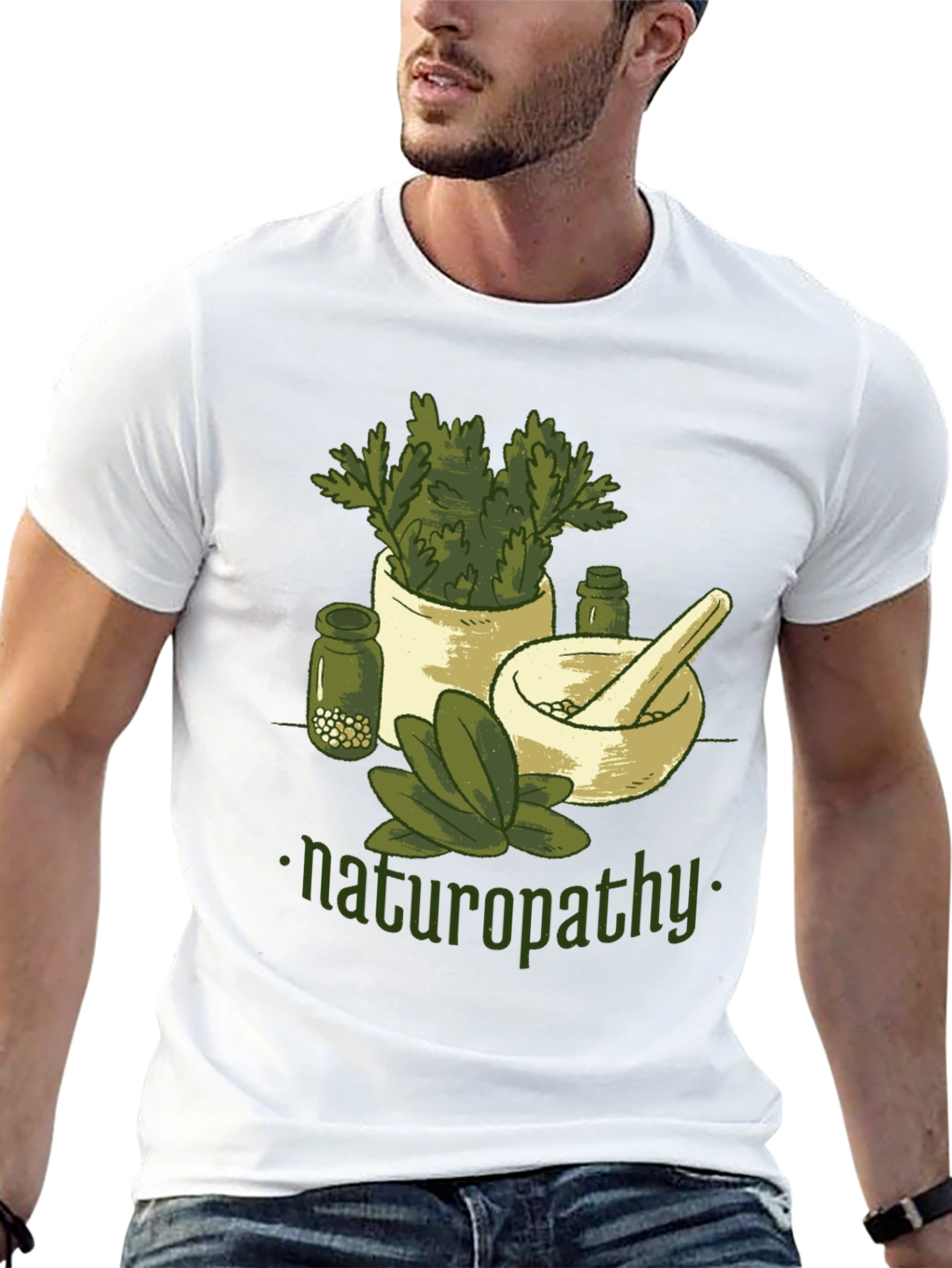 Naturopathy Graphic T-Shirt - Herbal Medicine Design