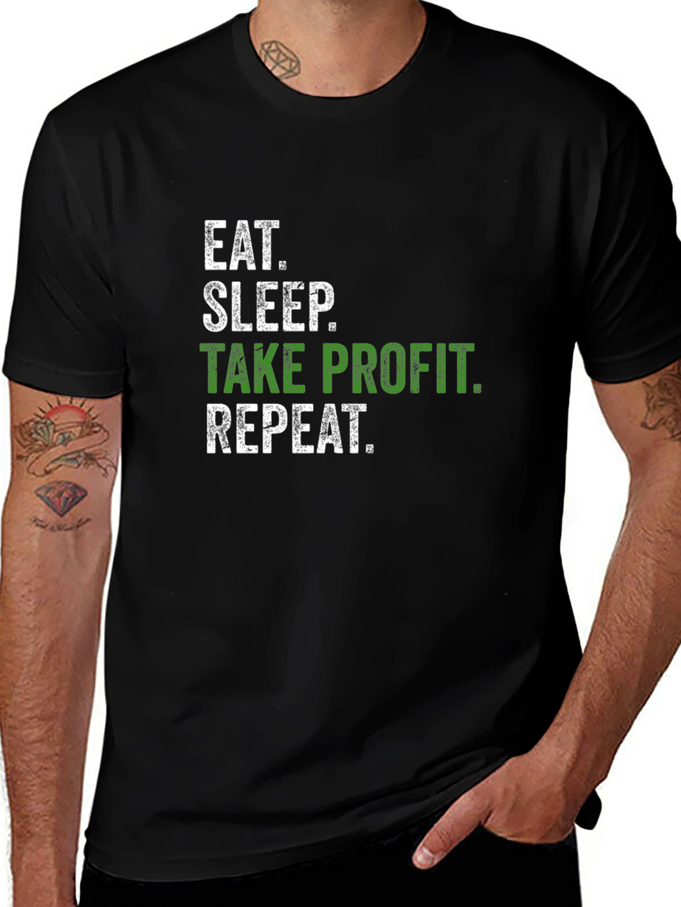 Eat Sleep Take Profit Repeat Black T-Shirt