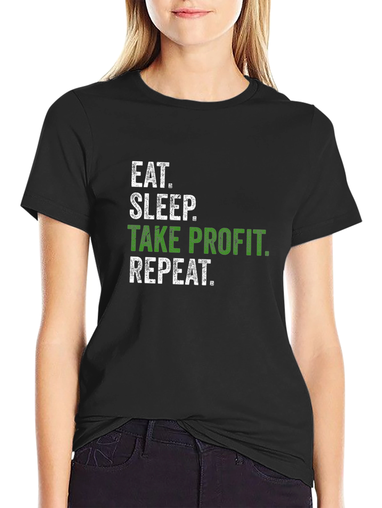 Eat Sleep Take Profit Repeat Black T-Shirt