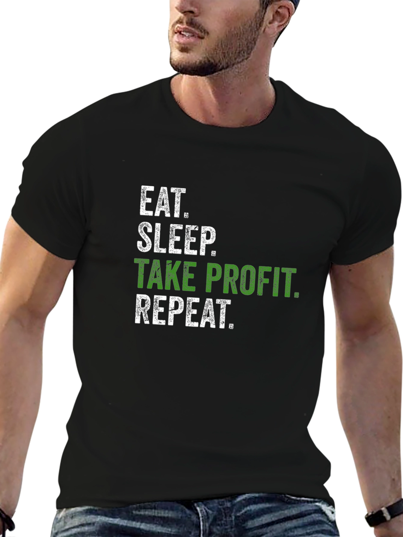 Eat Sleep Take Profit Repeat Black T-Shirt