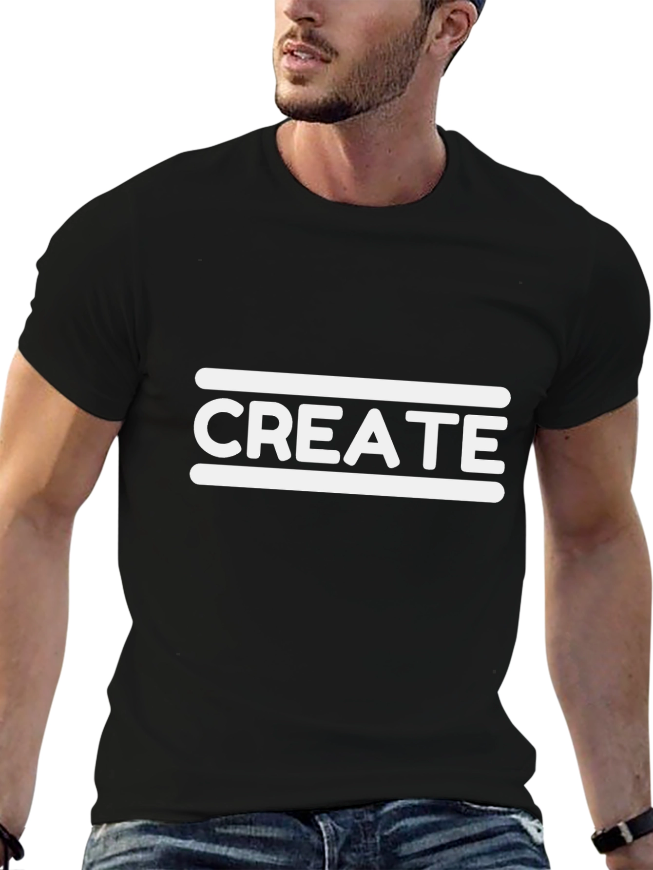 Create Graphic Tee - Black Cotton T-Shirt