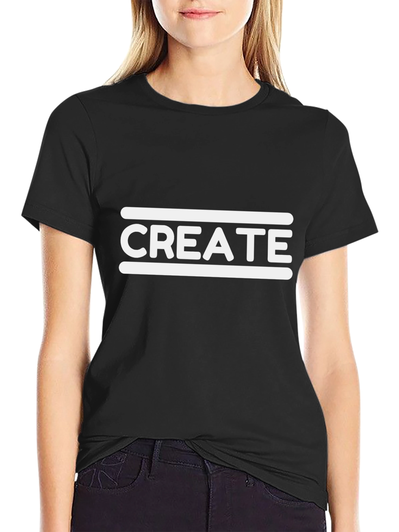 Create Graphic Tee - Black Cotton T-Shirt