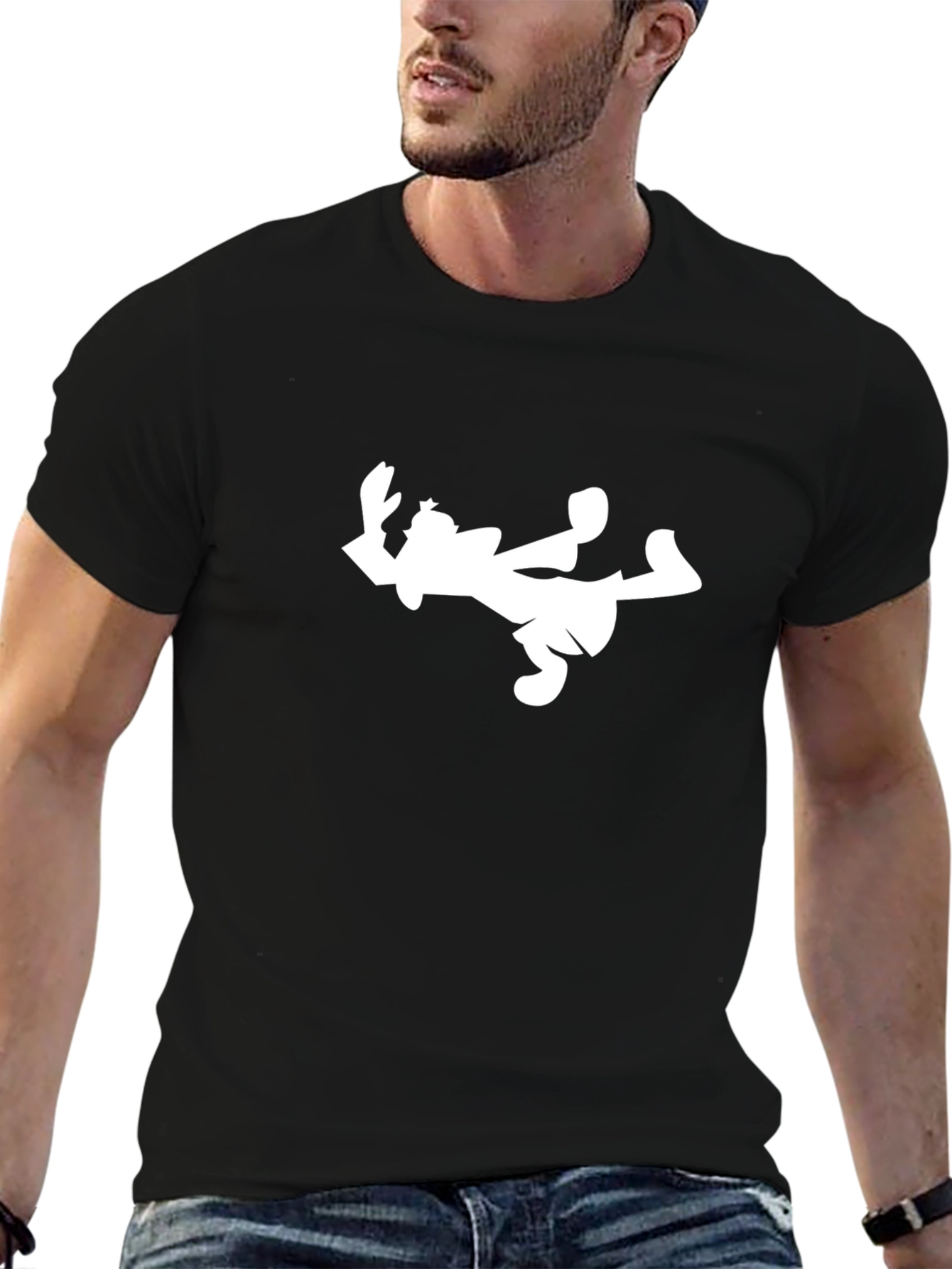 Cartoon Silhouette Black Tee
