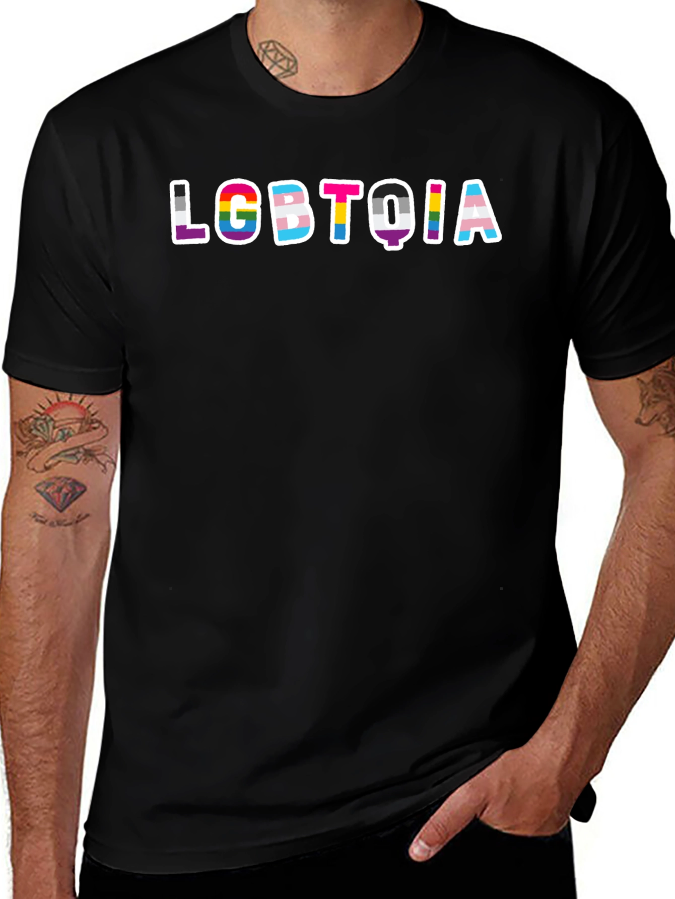 LGBTQIA Pride Graphic Black T-Shirt