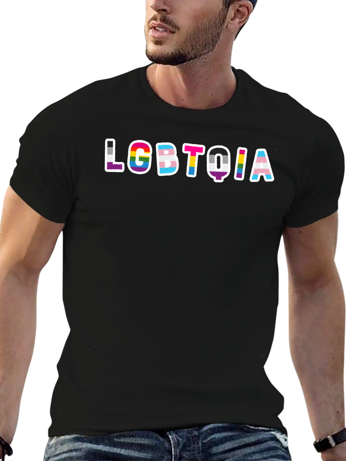 LGBTQIA Pride Graphic Black T-Shirt