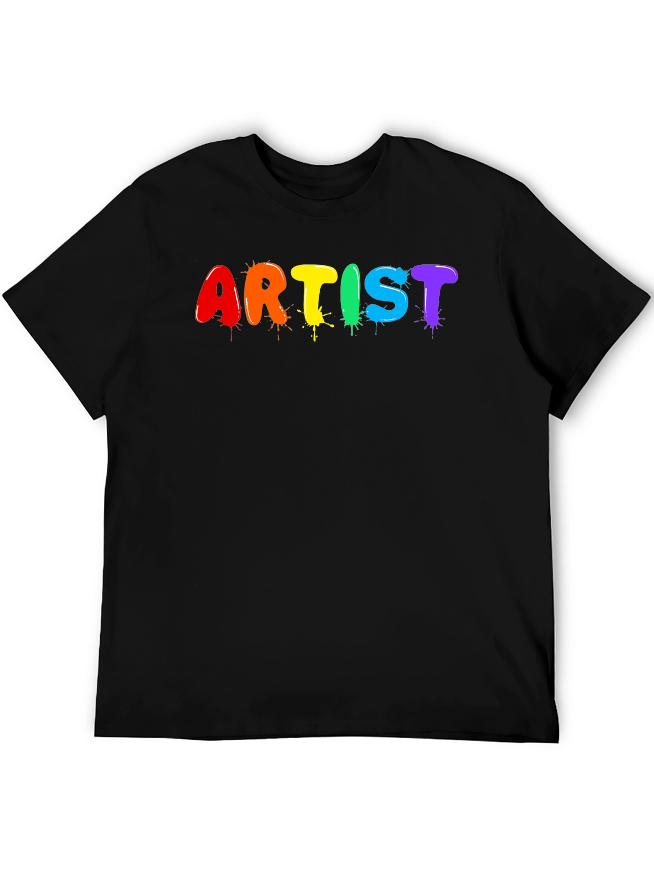 Artist Rainbow Splatter Graphic T-Shirt
