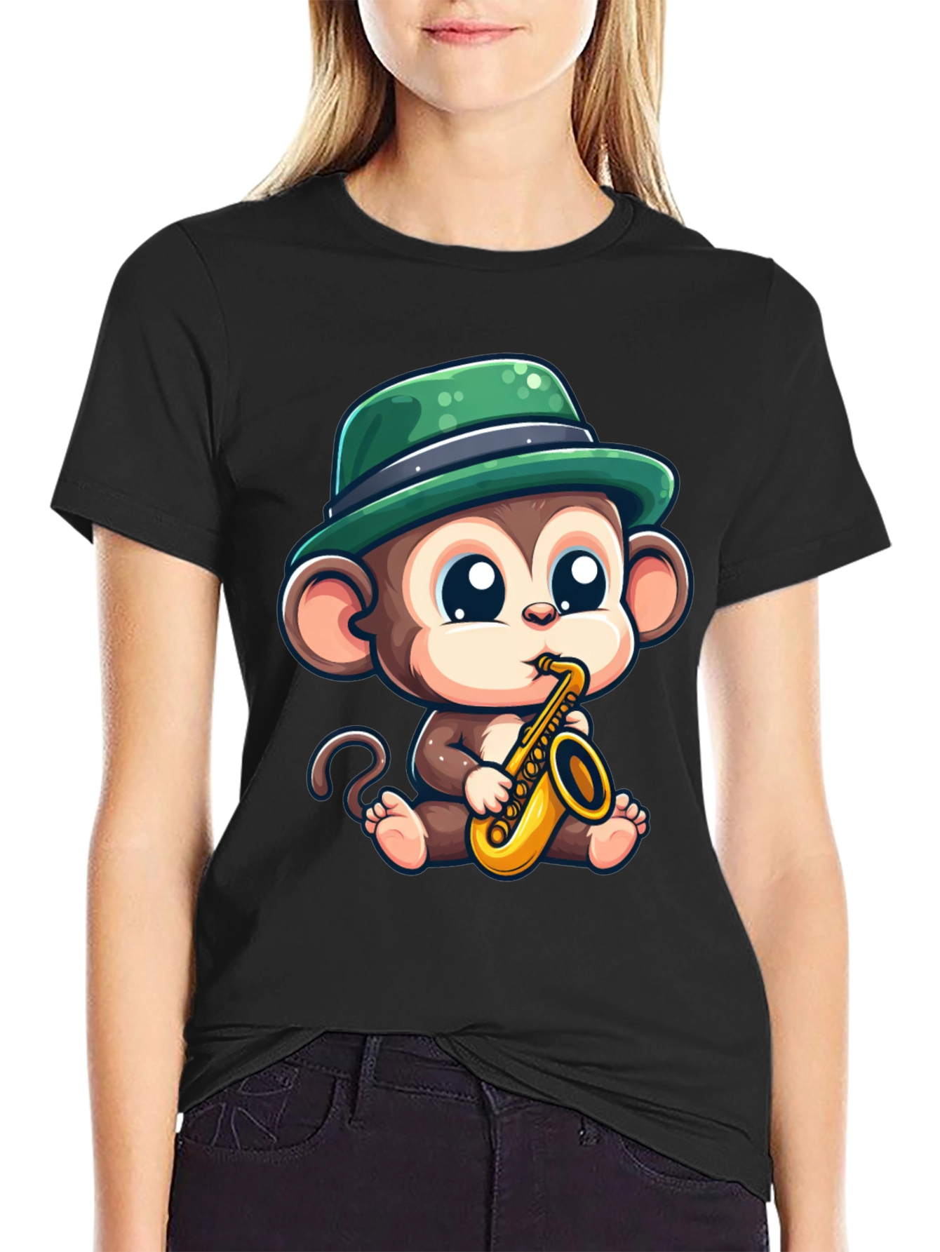 Monkey Saxophone T-Shirt: Cool Cartoon Graphic Tee