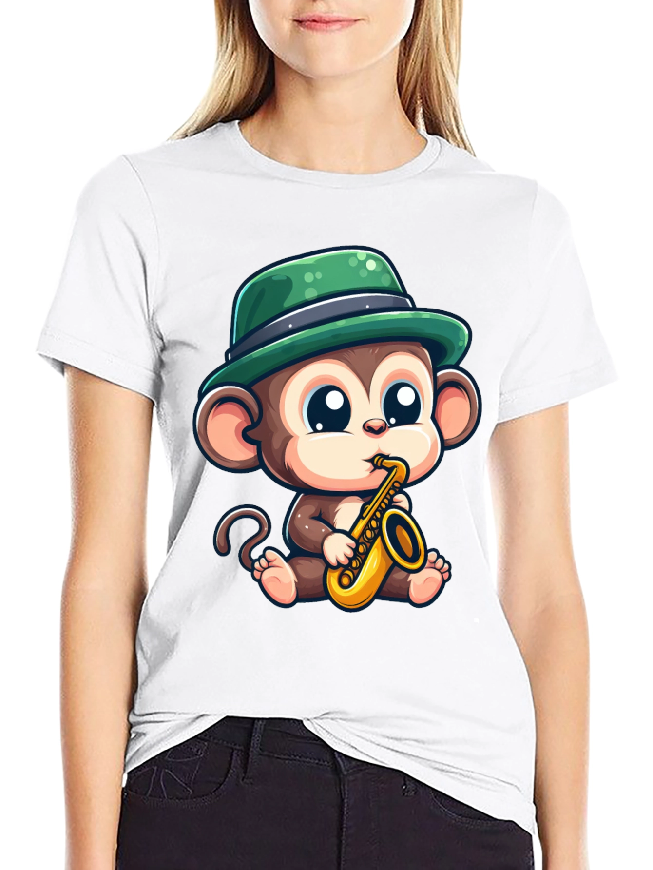 Monkey Saxophone T-Shirt: Cool Cartoon Graphic Tee